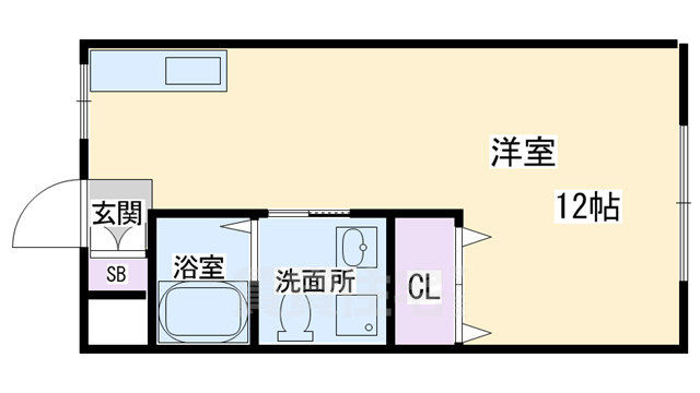 京都市下京区西七条赤社町のマンションの間取り