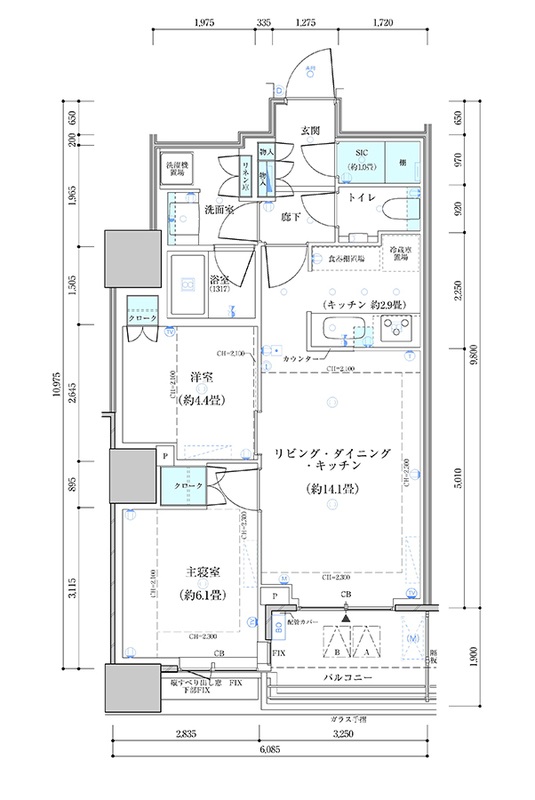 中央区勝どきのマンションの間取り