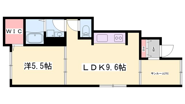 メゾン　グレーヌ王子町IIの間取り