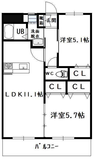 ローズマリーAの間取り