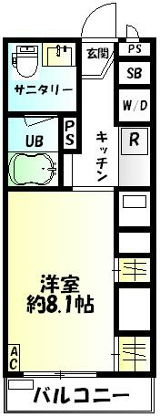 平塚市平塚のマンションの間取り