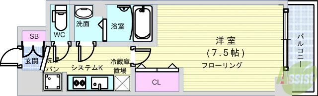 プレサンス堺筋本町センティスの間取り