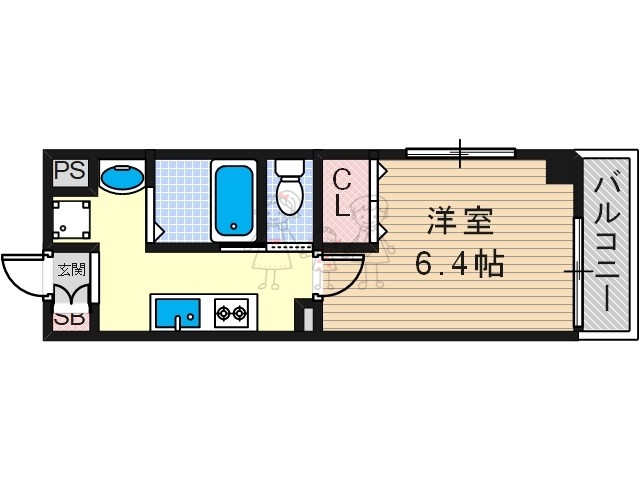 大阪市住吉区東粉浜のマンションの間取り