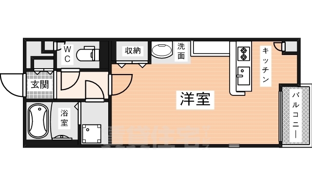 生駒市壱分町のアパートの間取り