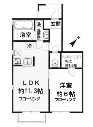 流山市市野谷のアパートの間取り