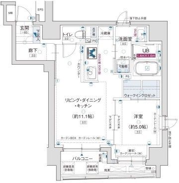 中央区築地のマンションの間取り