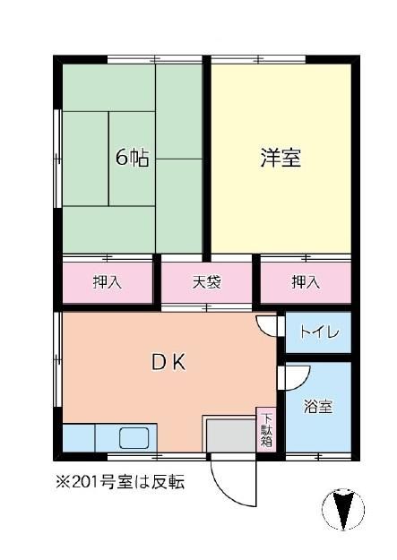 平塚市山下のアパートの間取り