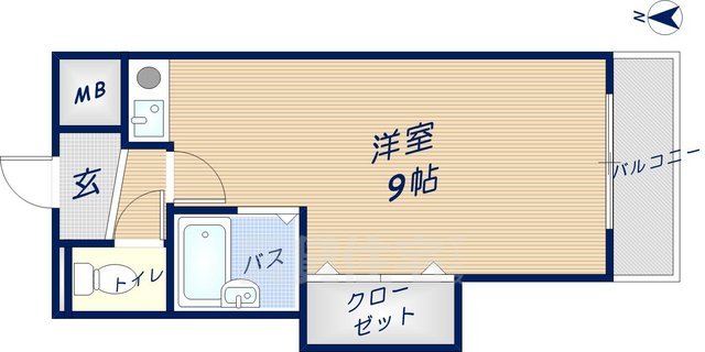 東大阪市横小路町のマンションの間取り