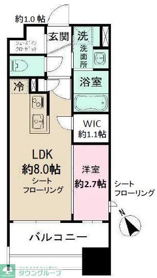 福岡市東区馬出のマンションの間取り