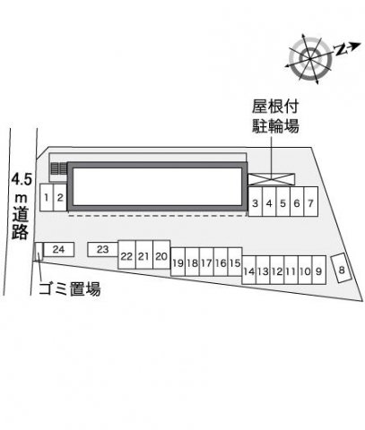 【北九州市小倉南区東水町のマンションの駐車場】