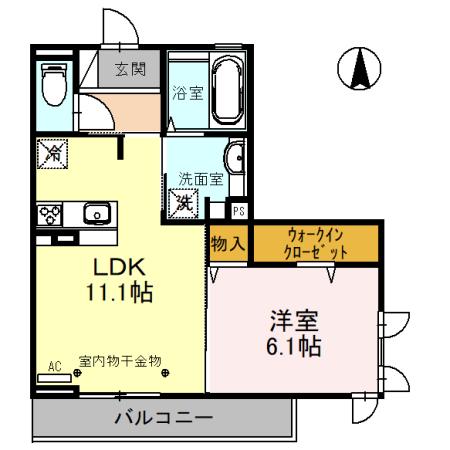 富山市堀川町のアパートの間取り