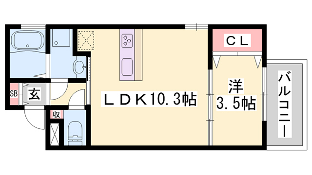 【明石市藤江のアパートの間取り】