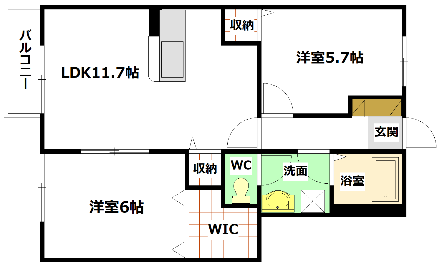 ＪＲ呉線 天応駅 徒歩86分 2階建 築25年の間取り写真