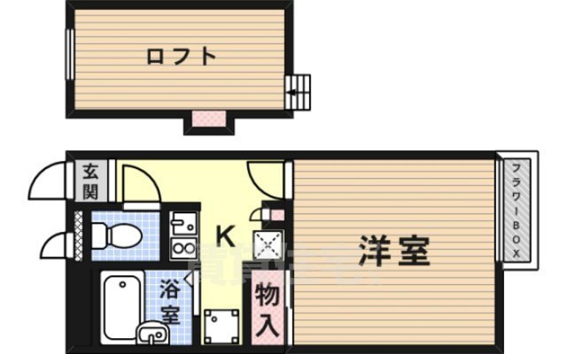 高槻市高垣町のアパートの間取り