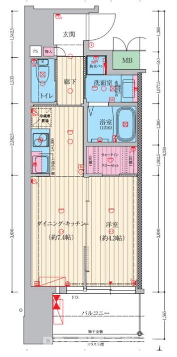 ファーストフィオーレ難波フォートの間取り