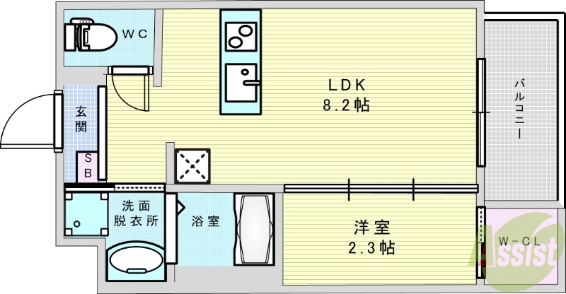 リアコート上新庄の間取り