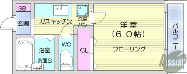 仙台市青葉区霊屋下のマンションの間取り