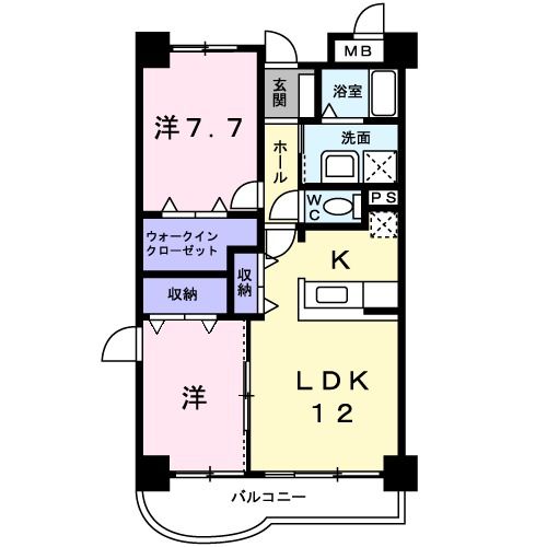 名取市美田園のマンションの間取り