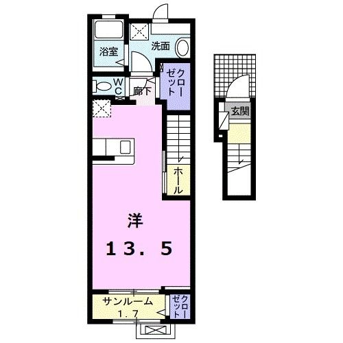 三島市松本のアパートの間取り