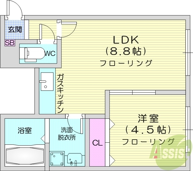 ノースウィル45の間取り