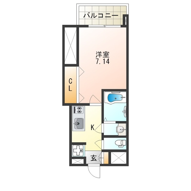 【東大阪市足代新町のマンションの間取り】