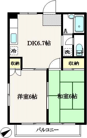 タウンコートAの間取り