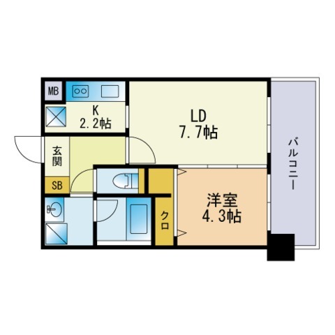 【コンダクト福岡東の間取り】