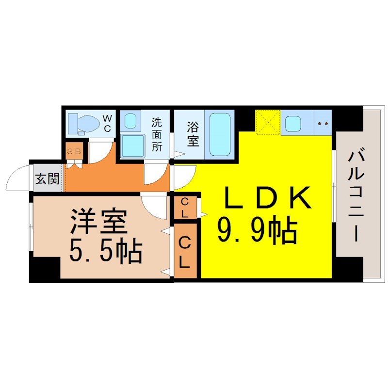 名古屋市中川区山王のマンションの間取り