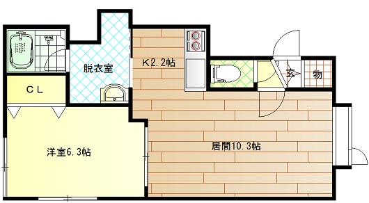 旭川市三条通のアパートの間取り