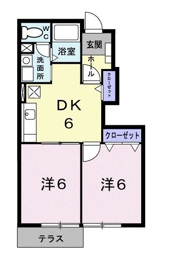 鶴ヶ島市大字五味ヶ谷のアパートの間取り