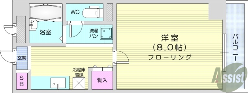 【仙台市若林区六丁の目南町のマンションの間取り】