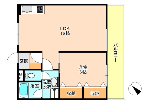 広島市西区南観音のマンションの間取り