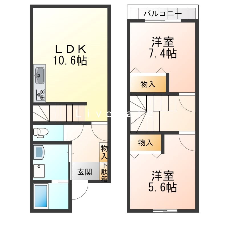 明石市上ノ丸3丁目タウンハウスの間取り