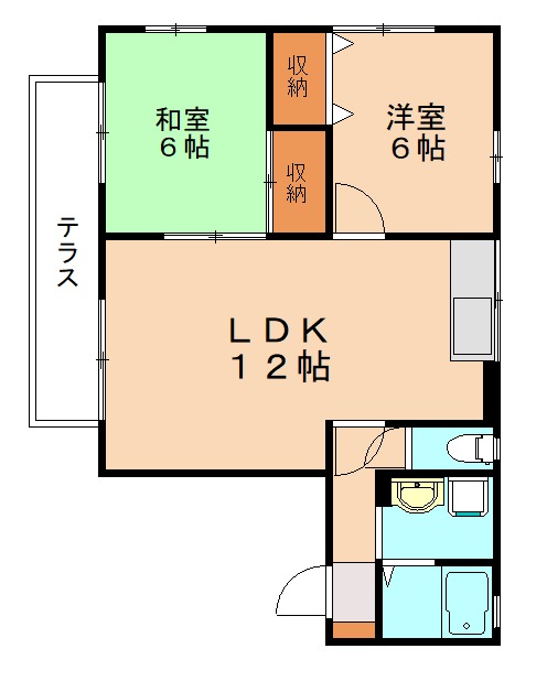 北九州市小倉南区徳力新町のアパートの間取り