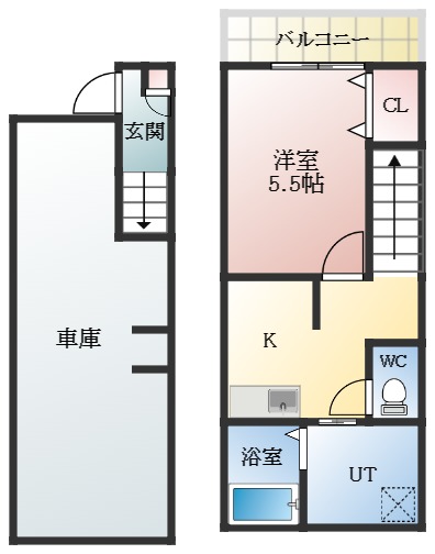 【羽曳野市向野のアパートの間取り】