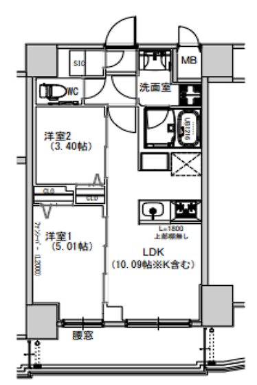 足立区千住橋戸町のマンションの間取り