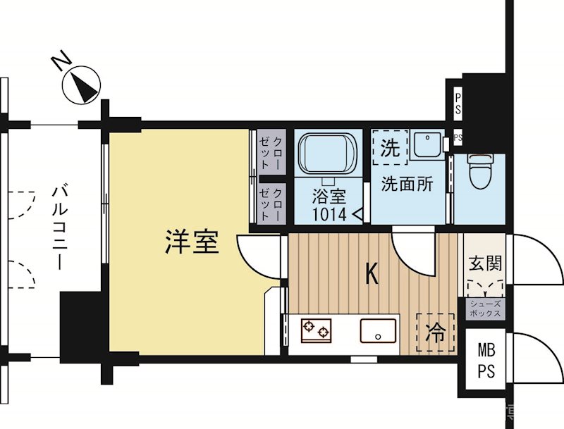 福岡市博多区綱場町のマンションの間取り