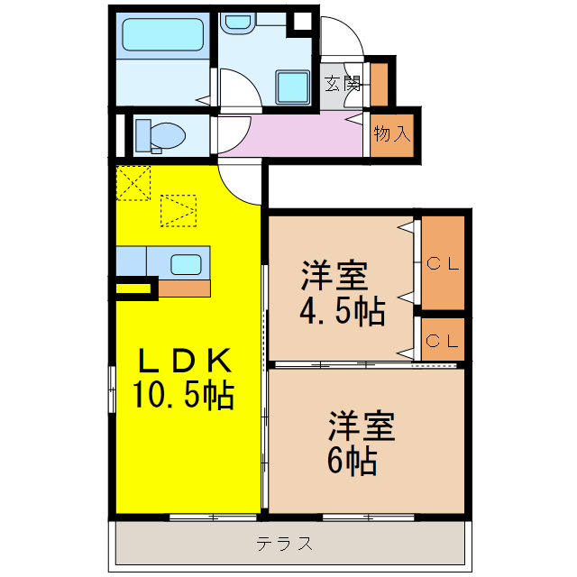 大村市徳泉川内町のアパートの間取り