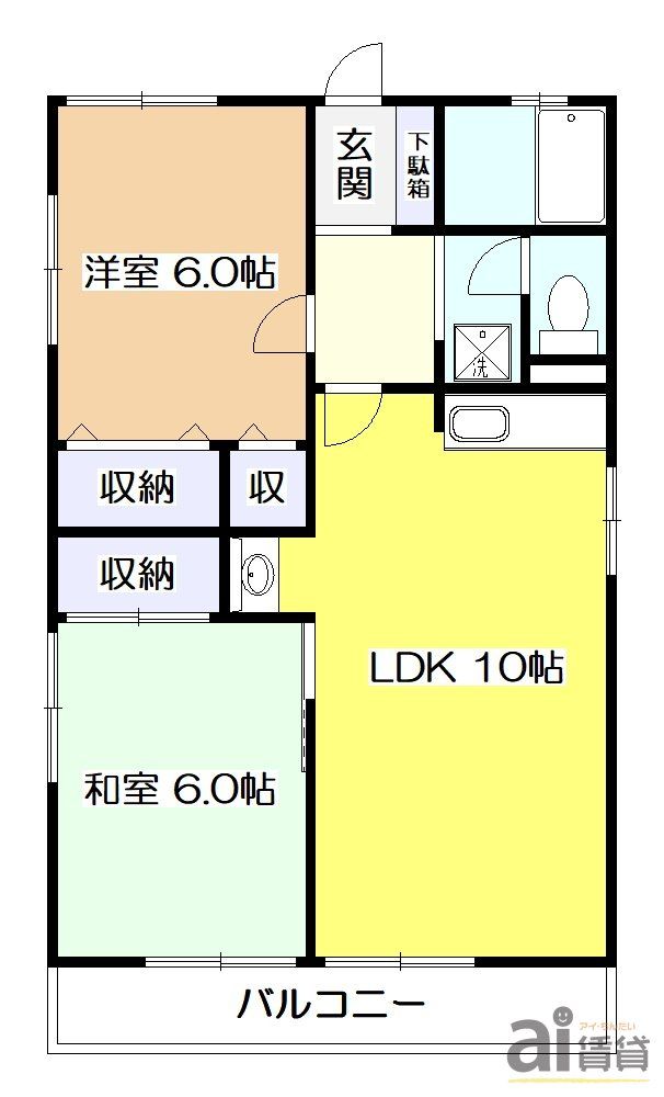 東大和市蔵敷のアパートの間取り