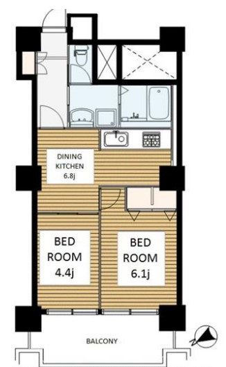 【港区六本木のマンションの間取り】