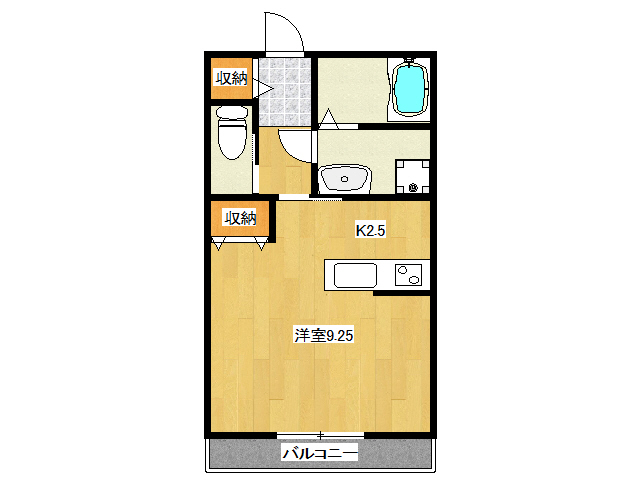 明石市東朝霧丘のアパートの間取り