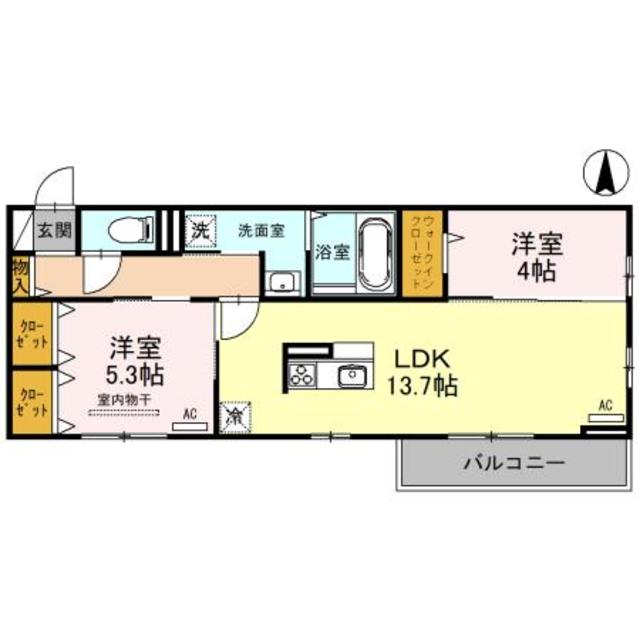 【堺市美原区小平尾のアパートの間取り】