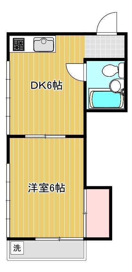 米子市東福原のアパートの間取り