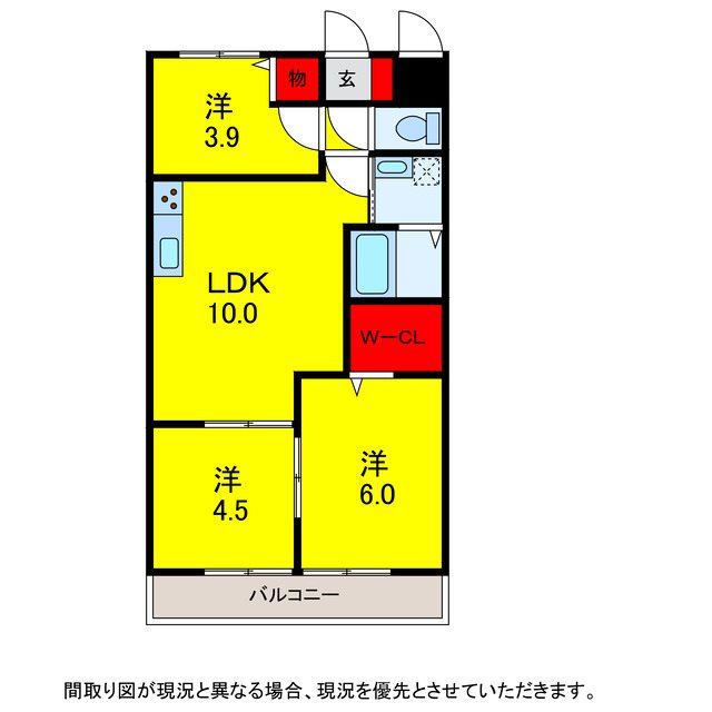 四街道市大日のアパートの間取り