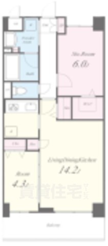 京都市南区上鳥羽南中ノ坪町のマンションの間取り