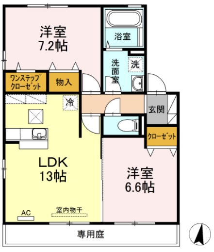 阿南市西路見町のアパートの間取り