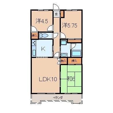 深谷市緑ケ丘のマンションの間取り