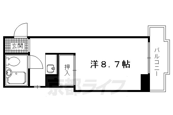 京都市左京区浄土寺上馬場町のマンションの間取り