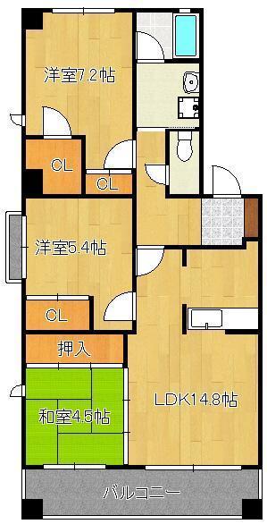 ＣＯＺＹ三ヶ森Ｂ棟の間取り