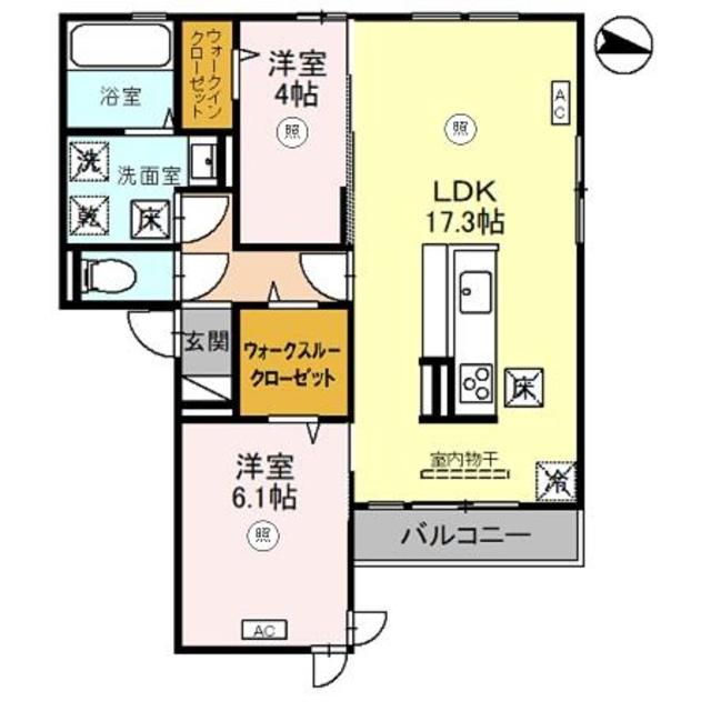 和歌山市尾崎丁のアパートの間取り